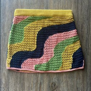Free People Mila Crochet Mini Skirt